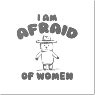 I Am Afraid of Women, Cartoon Meme Top, Vintage Cartoon Sweater, Unisex Posters and Art